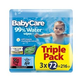 Babylino BabyCare 99% Water Triple Pack Wipes, 3x72 (216pcs) (07864Π)