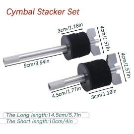 CashBeat Cymbal Stacker Set, 4" & 5.7" Stackers with 8mm Thread, Percussion I...