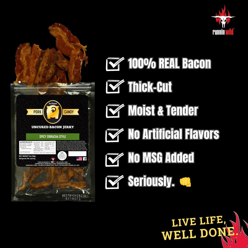 Spicy Sriracha Bacon Jerky – Bold & Fiery Snack Made