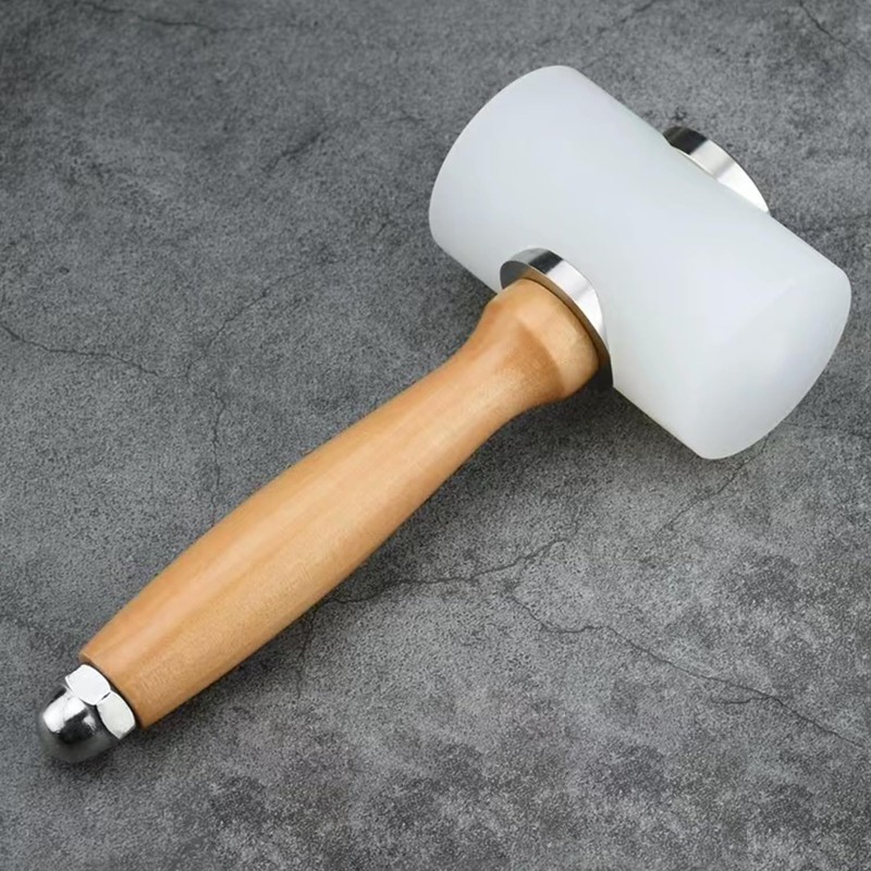 2 Pieces Leather Carving Hammer DIY Leathercraft Wooden Mallet Nylon