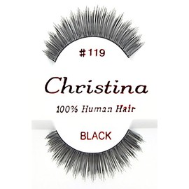 12X #119 Christina 100% Human Hair Fake Eyelashes
