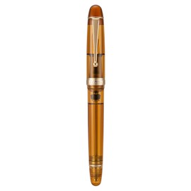 Asvine Fountain Pen V126 Extra Fine Nib Transparent Brown Acrylic Large Capacity Fountain Pen with Gift Case