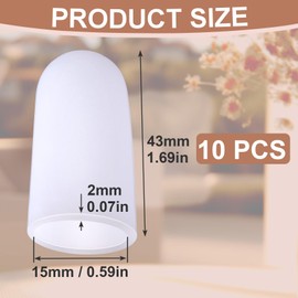 Alpinleux 10 Pack Gel Toe Protectors, Soft Elastic Toe Covers for Big Toe, Toenail Cushions Toe Cap Sleeves for Ingrown Toenails, Missing Toenails, Blisters, Corns, Calluses, Hammer Toes (White)