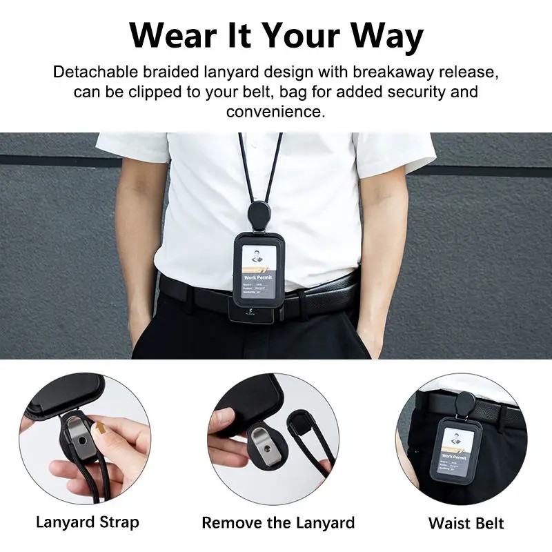 Casekey US Stock Detachable Identity Cardholder Set Premium Leather Stretchable