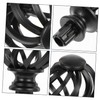 GRIRIW 4sets Curtain Rod Ends White Caps Gunmetal Black Urn