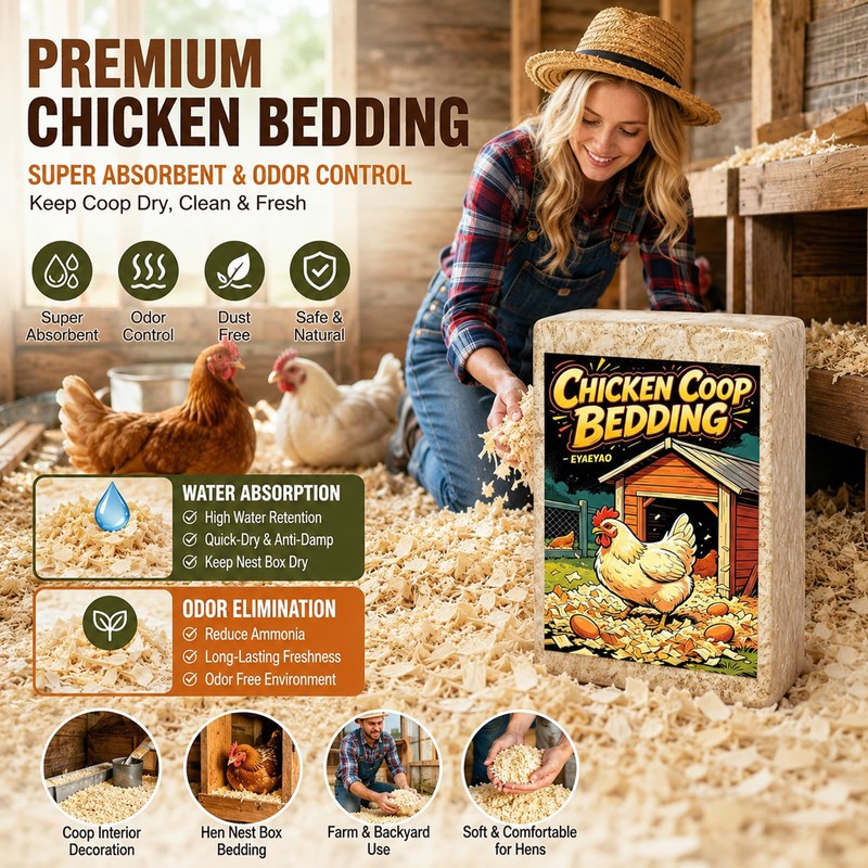 Eyaeyao 16 oz Natural Pine Shavings, Absorbent Chicken Coop Bedding