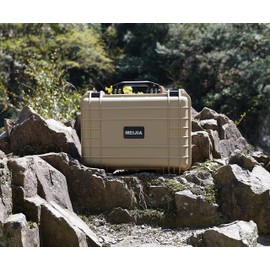 MEIJIA Portable IP67 Waterproof Protective Case, Hard Camera Case with customizable foam, Perfectly Protection of Camera, Drones, Pistols,Lens, Equipments, 18.5 x14.06x6.93inches(Desert Tan)