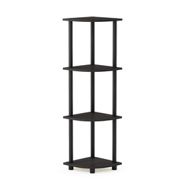 Furinno 12078EX/BK Turn-n-Tube Multipurpose 4-Tier Corner Shelf, Espresso/Black
