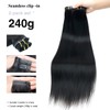 Pobokix Straight Clip in Hair Extensions Real Human Hair 2