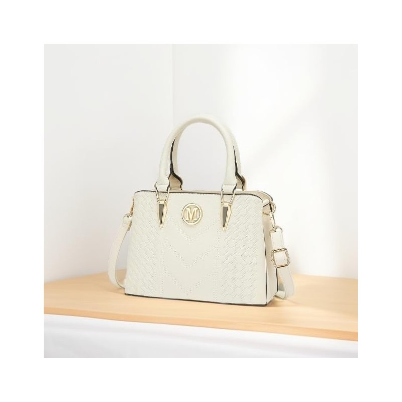 Miss Lulu Women's Handbag, Medium Size, Lychee Pattern Bag, Elegant