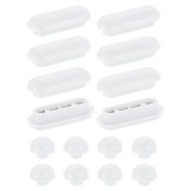 uxcell 8Set Toilet Seat Buffer, Anti-Slip Plastic Toilet Seat Bumper Kit, Universal Buffer Toilet Lid Rubber Bumpers for Home Hotel, White