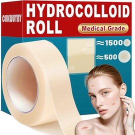 Parches Grandes Para Granos Wuyuan Para La Cara (0,73" X 75"). Parches Hidrocoloides En Rollo Para El Acné Y Las Espinillas. Apósitos Hidrocoloides Pa