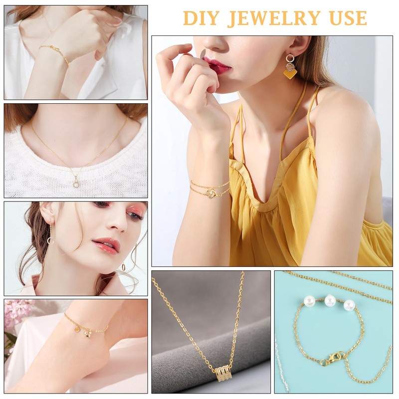 SANNIX 20 Feet Chains for Jewelry Making, Necklace Chains with