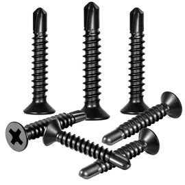 160pcs 4.2x38 mm Self Tapping Screws Self Drilling Screws Countersunk Black for Metal Sheets Roofing Windows, Etc