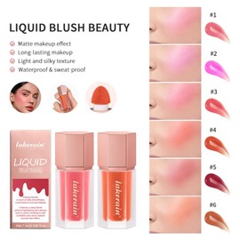 Generic 3Pcs Liquid Blush, Soft Silky Cream Blush Makeup for Cheeks, Natural-Looking, Weightless, Long-Lasting, Dewy Finish (Set B, 3)
