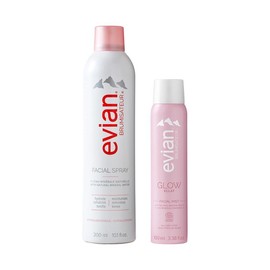 Evian Facial Spray Prep & Glow Bundle - Instantly Hydrate & Nourish - Blend Makeup - Boost Radiance - Natural Skincare - All Skin Types