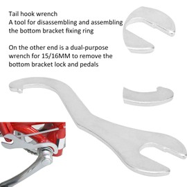 VGEBY Bicycle Repair Key, Bicycle Lock Ring Remover Bottom Bracket Key 2 in 1 Bicycle Bottom Bracket Key