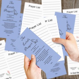 Faithful Grace Prayer Cards, The Lord’s Prayer Cards, 5.5 x 2.75 Inches Motivational Religious Christian Gift for Women Men Church, Pray Supplies for Birthday Thanksgiving Christmas