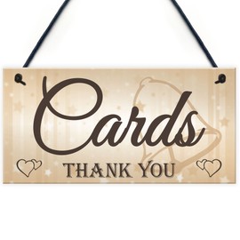 RED OCEAN Cards Thank You Sign Wedding Post Box Gifts Table Decoration Hanging Plaque Sign