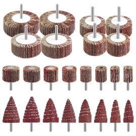 CEOTIS 24 Piece Fan Sander Set 80 Grit Flap Grinder Sanding Attachment Sanding Heads Polishing Disc Sanding Disc Sandpaper for Drills Polishing Grinding Deburring