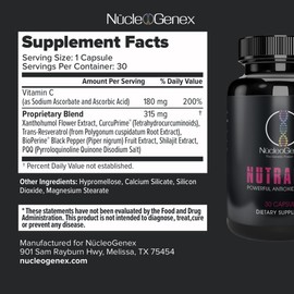 Nucleogenex - Nutralize - The Key to Supporting a Healthy Aging Process and Immune System - Potent Blend for Powerful Cell Protection - Xanthohumol, CurcuPrime, C-60 Complex, PureQQ - 30 Capsules