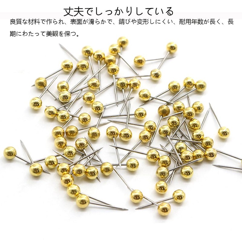 YJRUNFU 200pcs Ball Pins Decorative Thumb Tacks Round Steel Strong