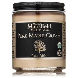 Mansfield Maple Certified Organic Pure Vermont Maple Cream 9oz Glass Jar