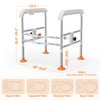 Emergency Alert Toilet Safety Rails for Seniors (665lbs), Adjustable LED