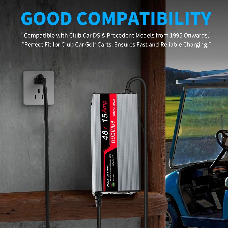 48V 15A Golf Cart Battery Charger for EZGO RXV &