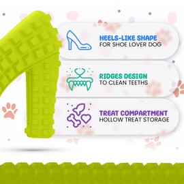 Super Shoe - Dog Toy for Aggressive Chewers – Rubber Natural Teething Toys - Treats Dispenser and Toothbrus for Small and Medium Dogs