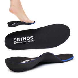 Orthos Footwear Orthotic Insoles - Full Leng Black - Fabric - J - Mens 12-12.5