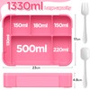 WayEee Bento Lunch Box 1330ml Lunch Box Kids Leak-Proof Lunch