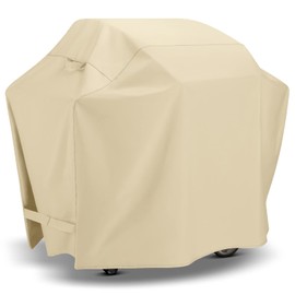 SunPatio Grill Cover 65 Inch for Outdoor Grill, Heavy Duty Waterproof BBQ Cover for Outside, All Weather Protection Gas Barbecue Cover Compatible for Weber Charbroil Nexgrill Grills and More, Beige
