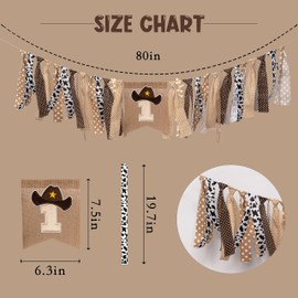 Vgaruint Cowboy Rodeo - Bandera para silla alta de primer cumpleaños, decoración de fiesta de primer cumpleaños occidental, decoración de granja, decoración de fotos, fiesta de cumpleaños de vaquero