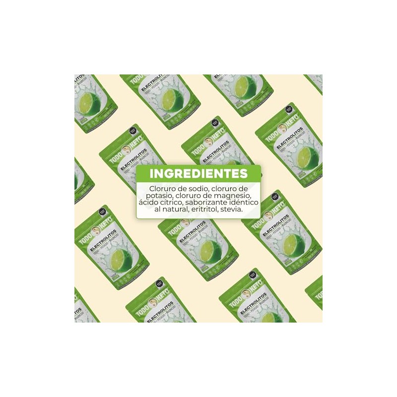 Electrolitos con Stevia 150 g Sodio, Potasio y Magnesio 30