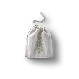 Le Jardin du Lin Printed Cotton Bags with Drawstring, Shopping Bag, Fabric Bag, Fabric Bag, Vegetable Bag, Reusable, Environmentally Friendly, Multipurpose, Foldable, Size: 40 x 50 cm