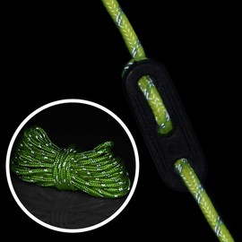 COM-FOUR® 8x guy ropes, each 4m for camping, reflective in yellow