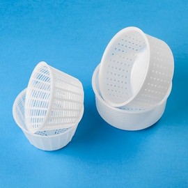 Hozprom Cheese Molds | 4 pcs Blue Plastic Basket Cheese Making Equipment | 2 x Blue Italian Canestrato Mold | 1.2 kg Capacity