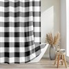 Tititex Classic Buffalo Plaid 140gsm Faux Linen Fabric Shower Curtain,