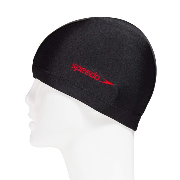 Speedo SD97C41 Swim Cap, Tricot Cap, Unisex, Black/Red, Free