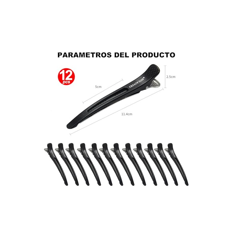 12 Piezas Pinzas Pelo Peluqueria