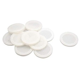 Tulead White Air Vents Round Soffit Vent Plastic Mesh Hole Air Vents 2.64"x0.2" Flat Ventilation Louver Pack of 10