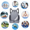 Drawstring Backpack Sports Gym Bag with Shoes Compartment, Waterproof Draw