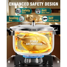 WantJoin Pressure Cooker Stainless Steel 6.5 Qt, Commercial Stove Top Pressure Cooker Pot Used for Pressure Foodie or Steaming, Compatible with Gas & Induction Cooker