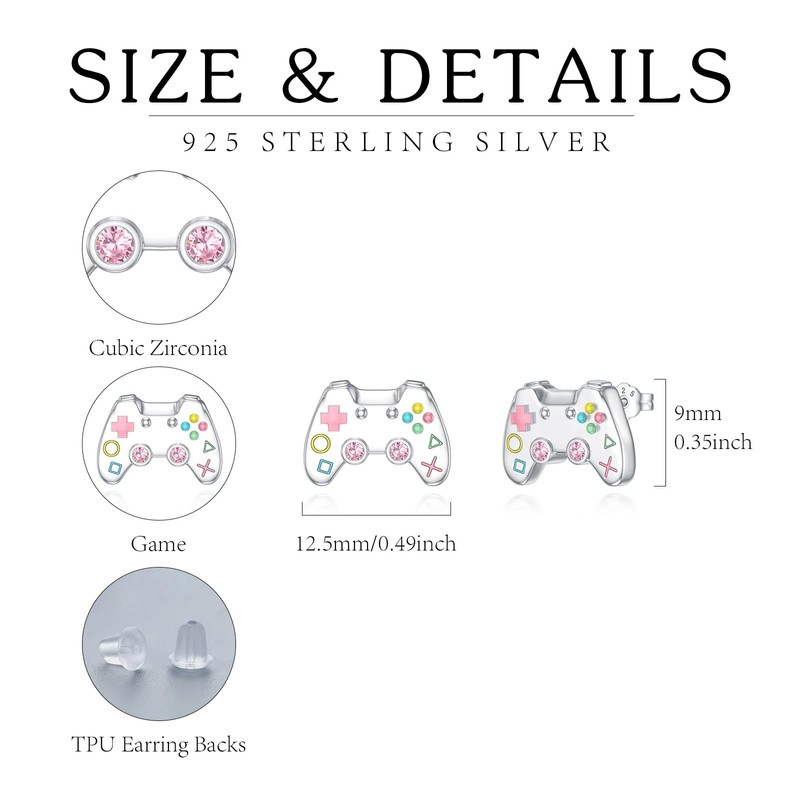Gamer Earring Sterling Silver Game Controller Stud Game Lover Jewelry