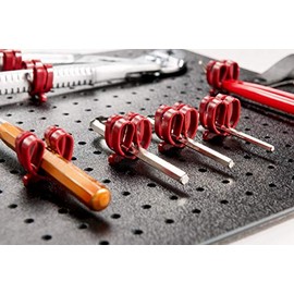 PARAT Basic Tool Clips for Perforated Board, Pack of 20, Red Tool Holder, 900008988