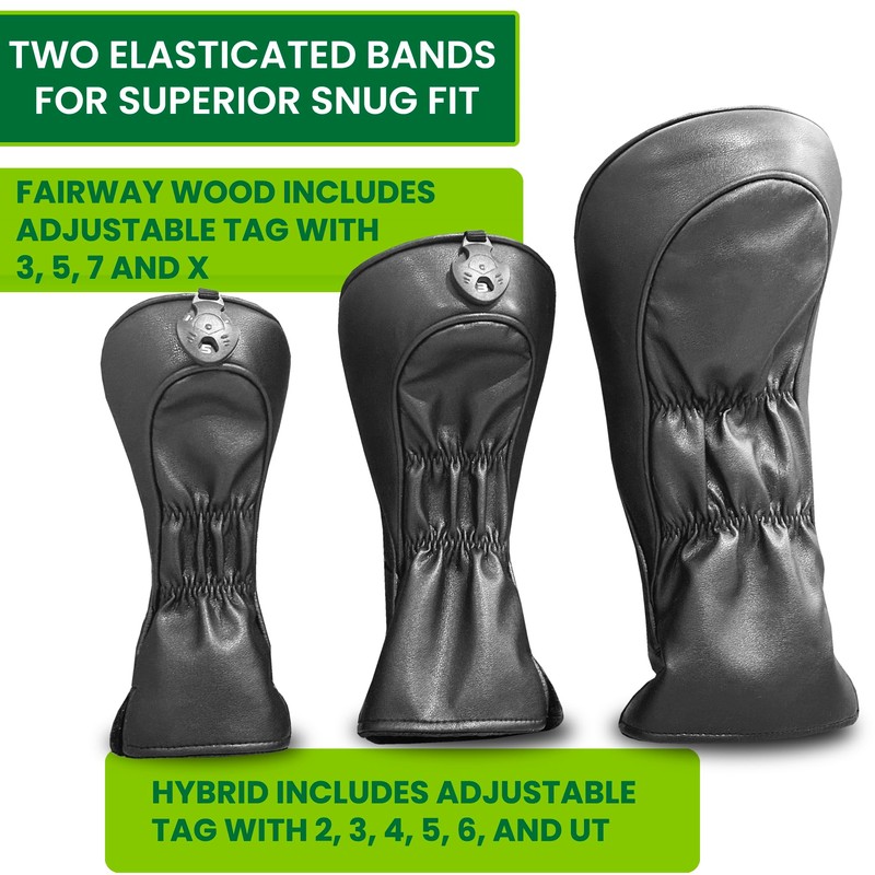 Golf Club Head covers. Set of three. Driver, Fairway Wood,