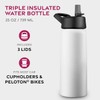 Triple Walled, Insulated Water Bottles with Straw - Stainless Steel