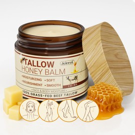 Jeirrzi Organic Beef Tallow for Skin, 100% Grass-Fed Tallow and Honey Balm for Face Body Moisturizer for Aging Dry Sensitive Skin, Deep Hydration & Nourishment 2 OZ (2 Ounce)