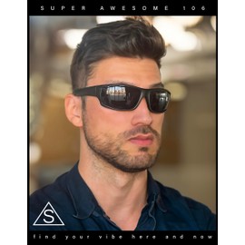 Mens Polarized Biker Wrap Around Plastic Rectangle Sport Sunglasses (shiny black)